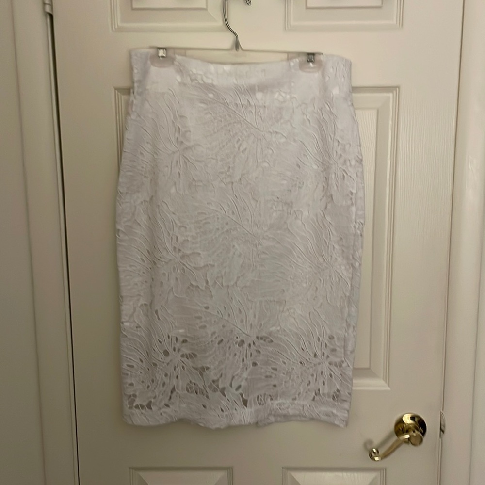 NY&C Eva Mendes White A-Line Skirt Sz 8